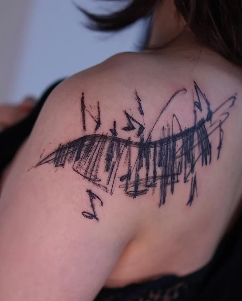 # Abstract Musical Notes Tattoo