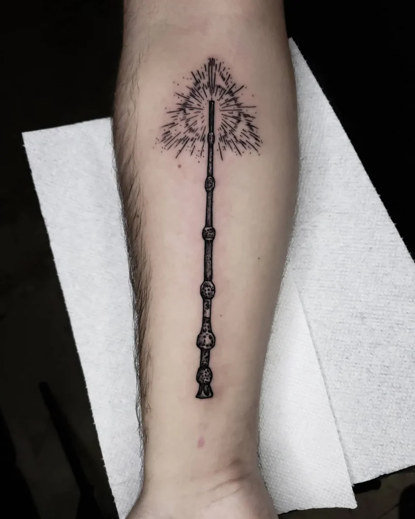 **Elder Wand Sparkle Tattoo**