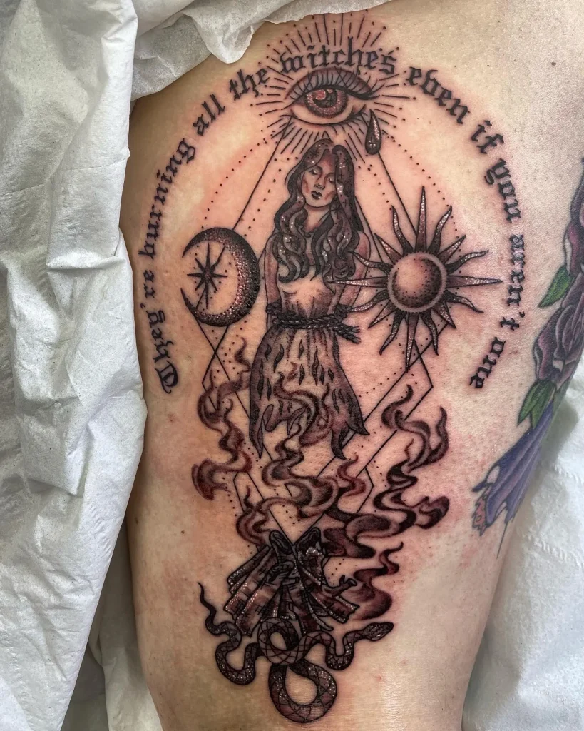 ### Enchanting Elemental Witch Tattoo