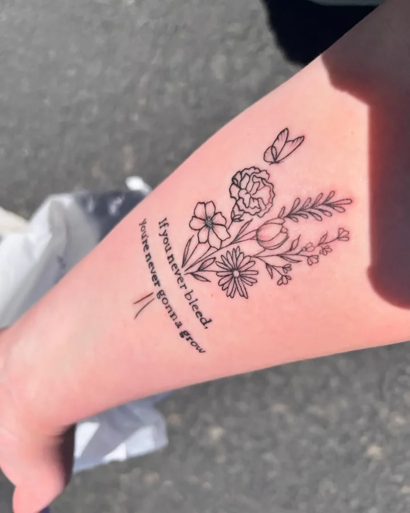 ### Floral Lyric Tattoo