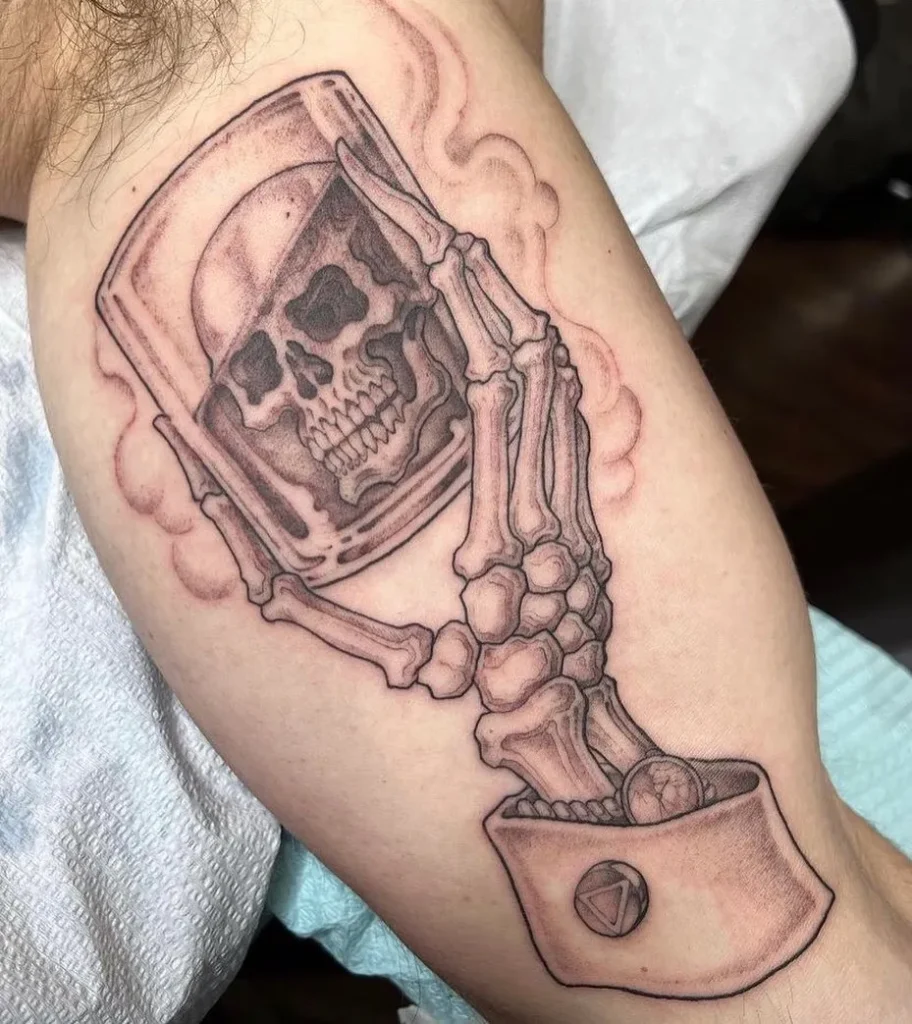 ### Hourglass Skeleton Tattoo