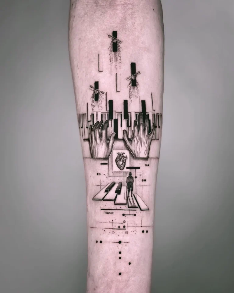 19 Elegant Piano Tattoo Designs That Strike a Chord