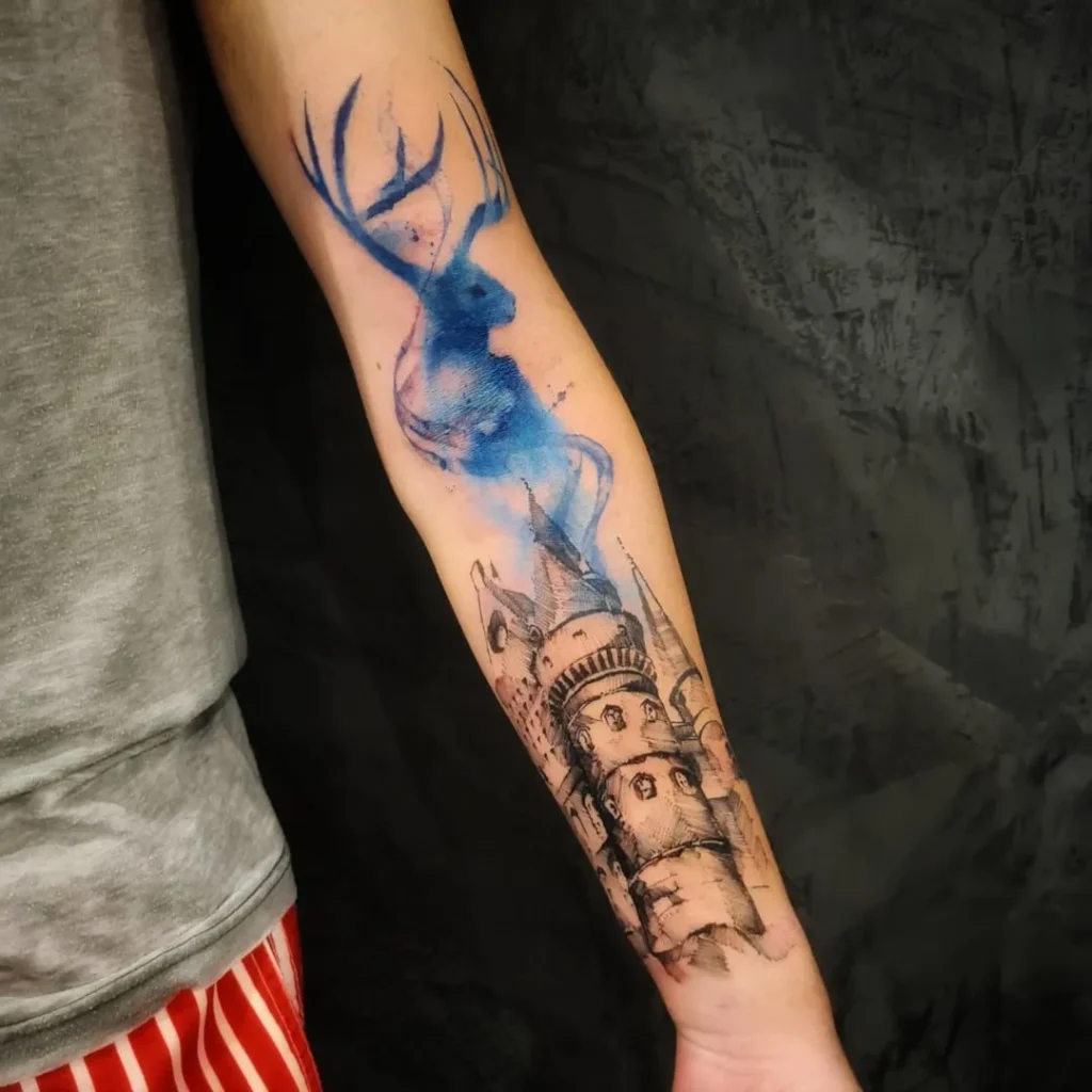 **Misty Patronus Castle Tattoo**