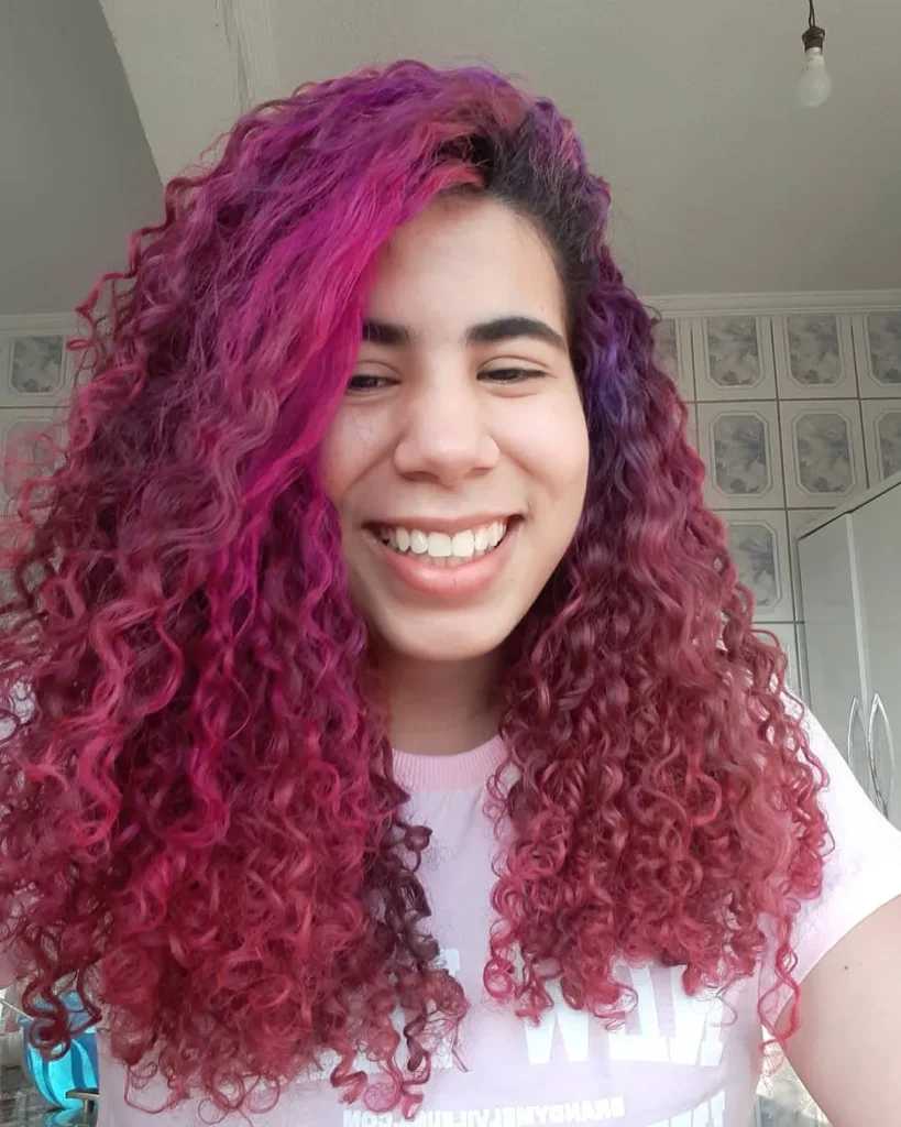 ### Vibrant Magenta Curls