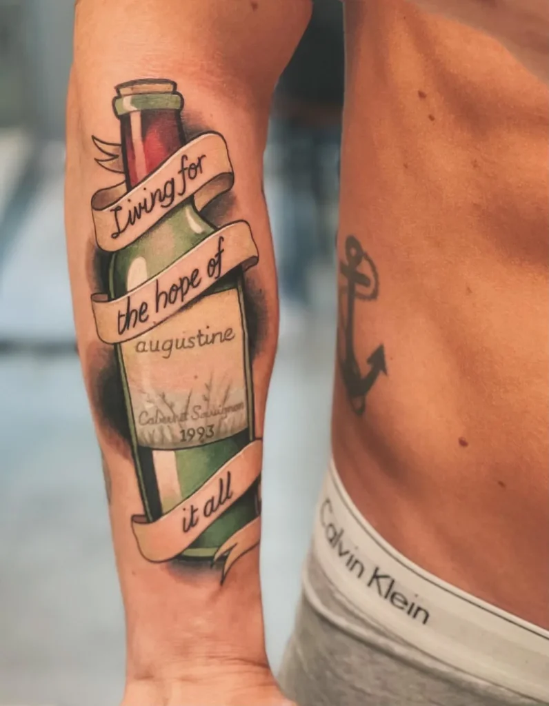 ### Wine Bottle Lyrics Tattoo