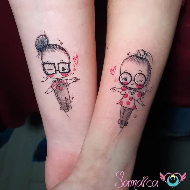 **Adorable Cartoon Sisters**