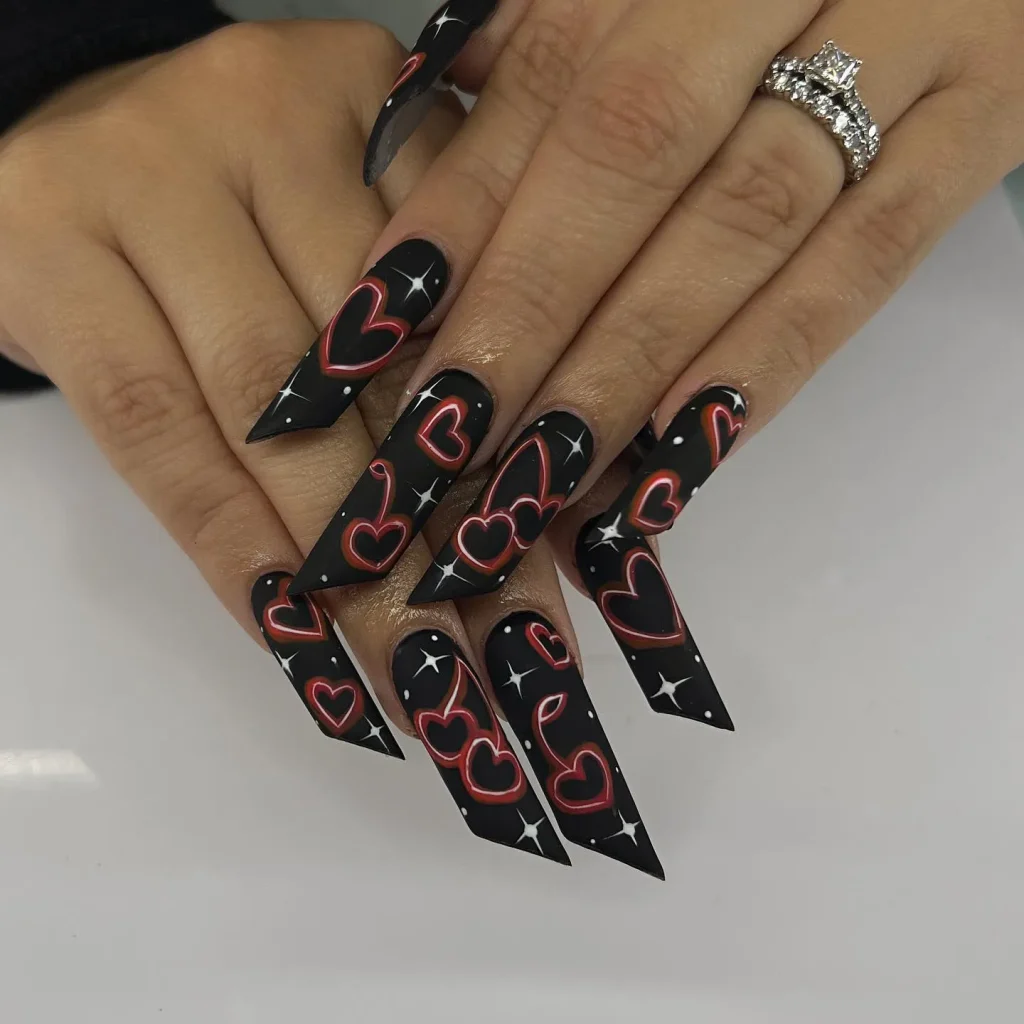 **Black and Red Glam Hearts**