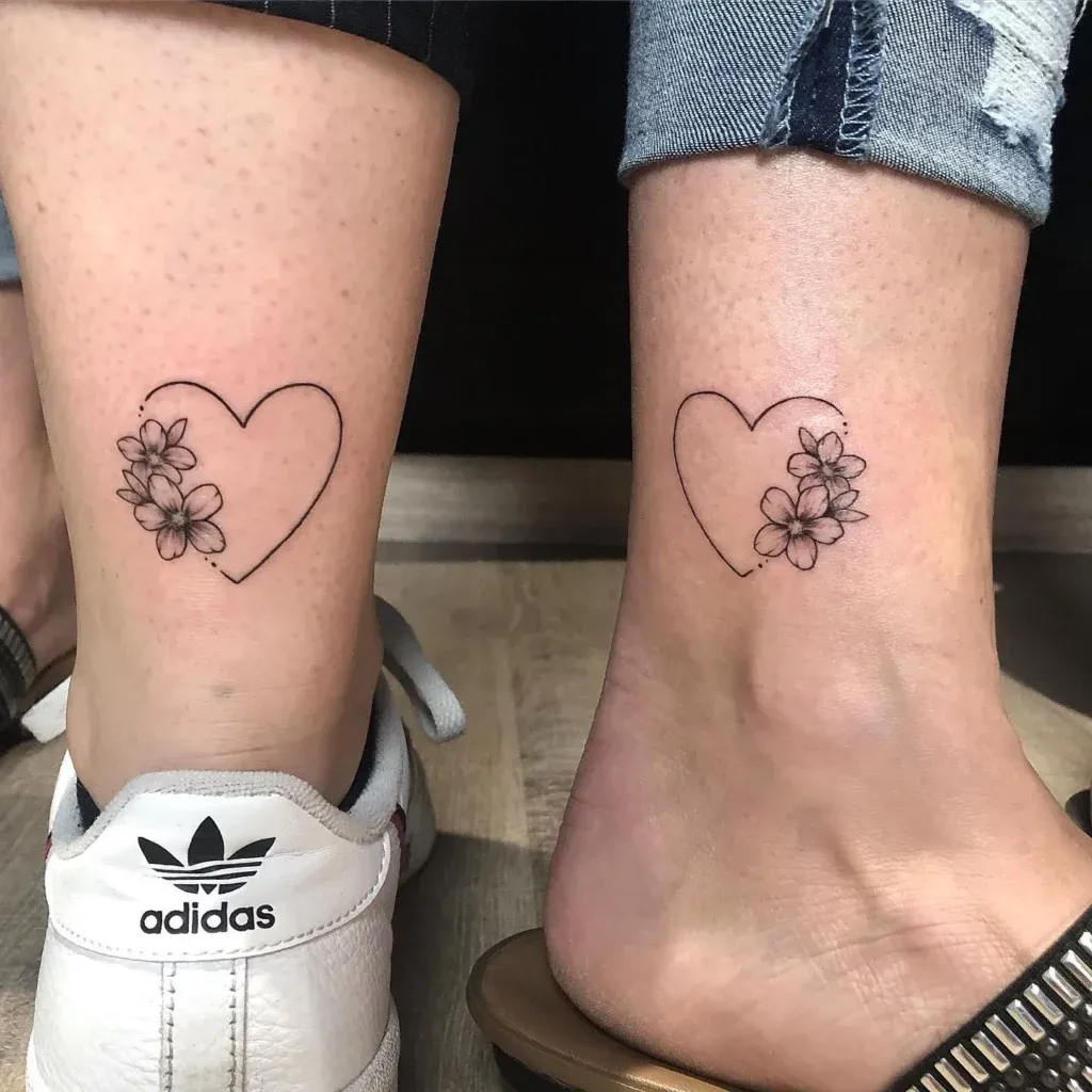 # Blossom Heart Pair Tattoo