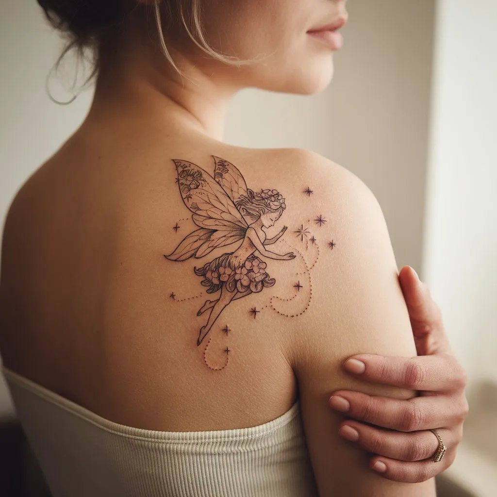 Certainly! Here’s a heading and description for the fairy tattoo idea: