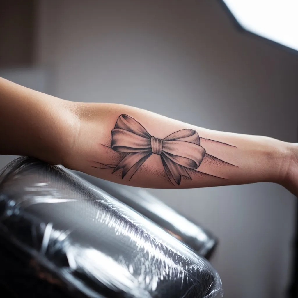 ### Delicate Arm Bow Tattoo