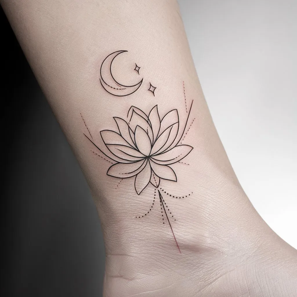 **Delicate Crescent and Blossom**