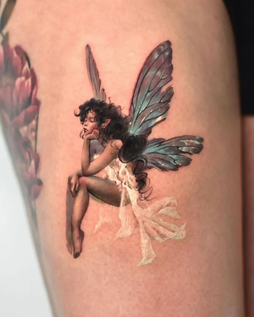 **Dreamy Fairy Perch Tattoo**