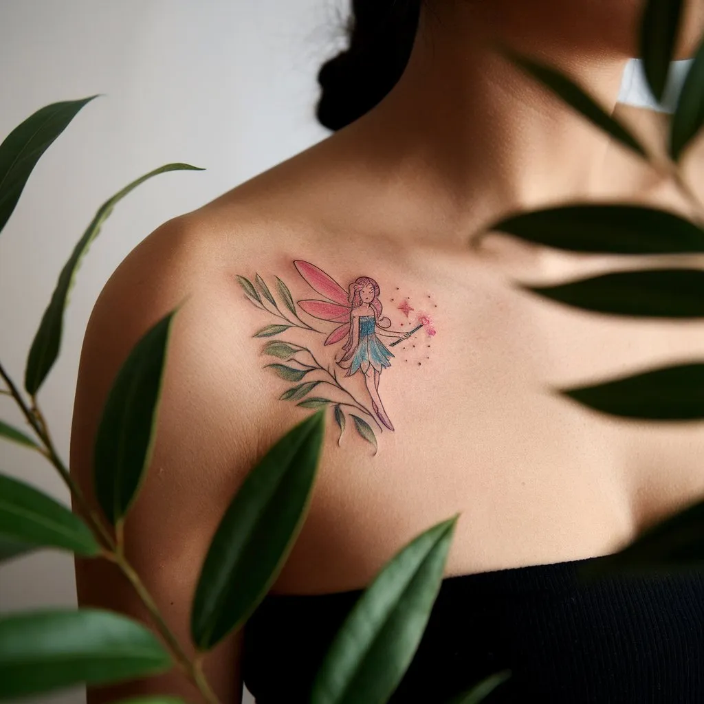 ### Fairy Among Leaves Tattoo