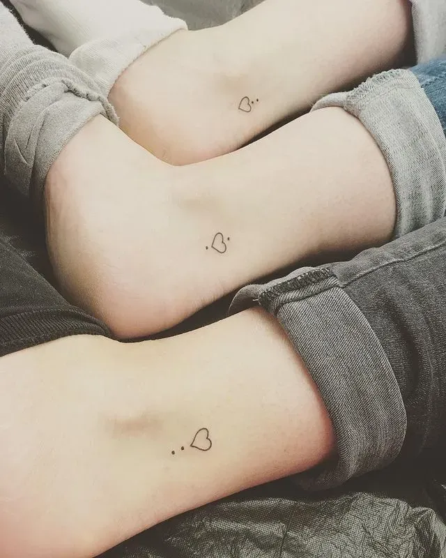 **Heart Connection Dots Tattoo**