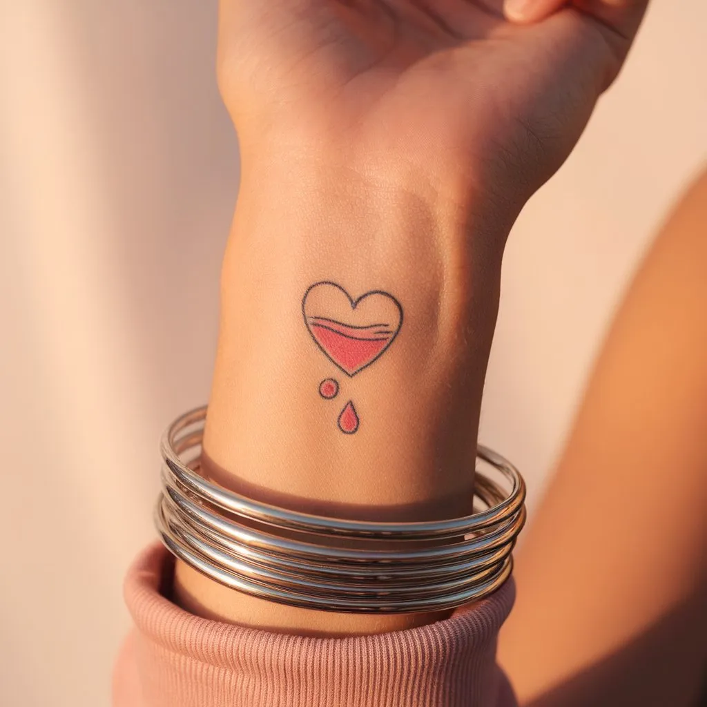 ### Heart in a Wristband Tattoo