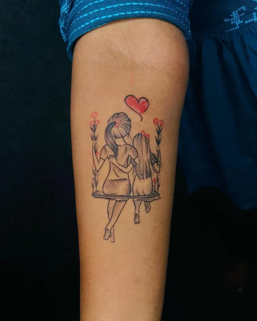 **Heart-to-Heart Moment Tattoo**