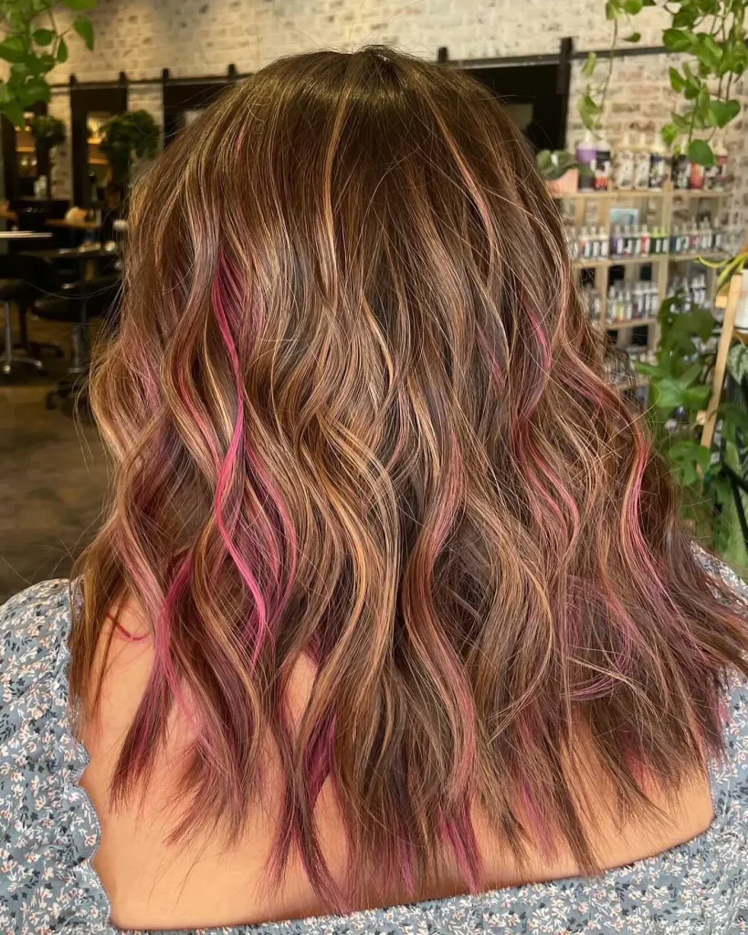 **Subtle Pink Streaks**