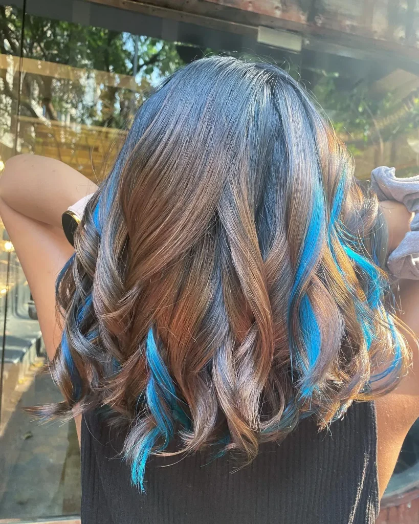 **Vibrant Blue Streaks**